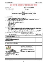 Kế hoạch dạy học Tin học 7 - Bài 5 Tính toán đơn giản trên bảng tính (4 tiết) - Năm học 2016-2017 - Nguyễn Văn Dũng